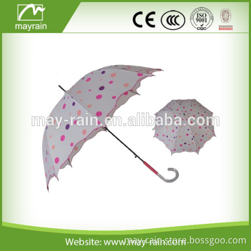 Pink dot print clear umbrella